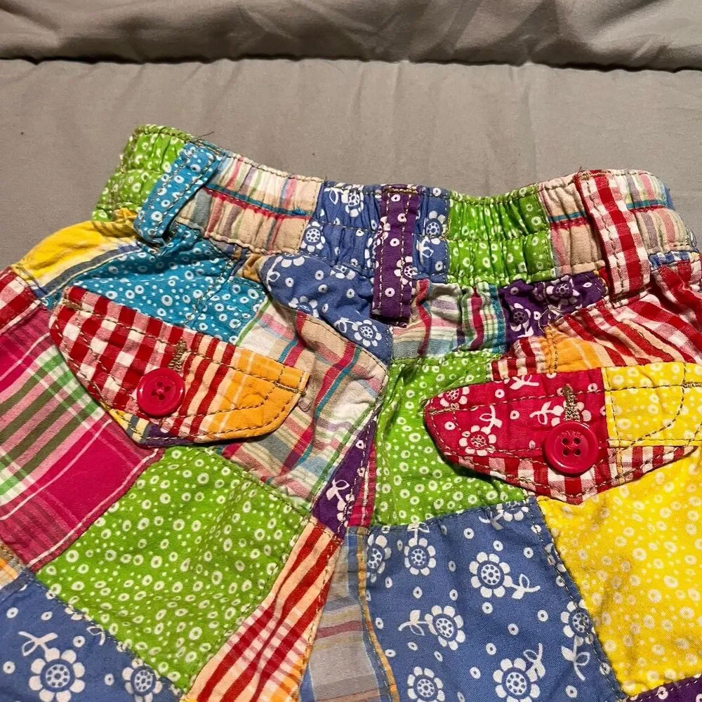 The Children’s Place Toddler Girl Madras Plaid Shorts 18 Months Purple Blue Pink
